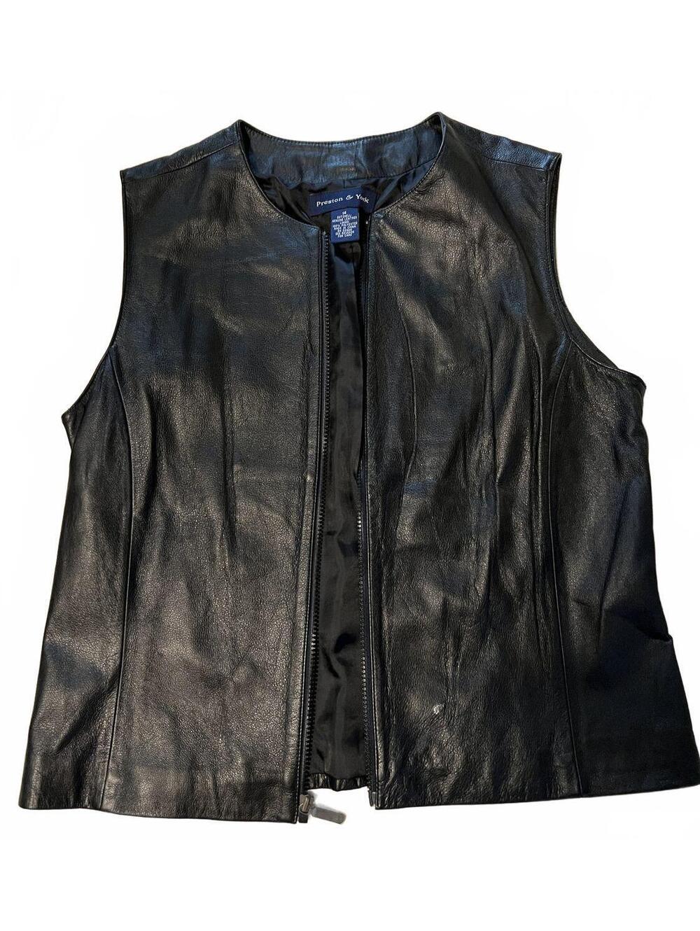 Persona & Yoko Black Leather Sleeveless Vest Jacket